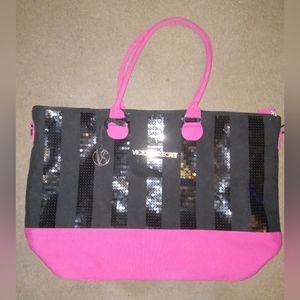 Pink and Black Victoria's Secret tote